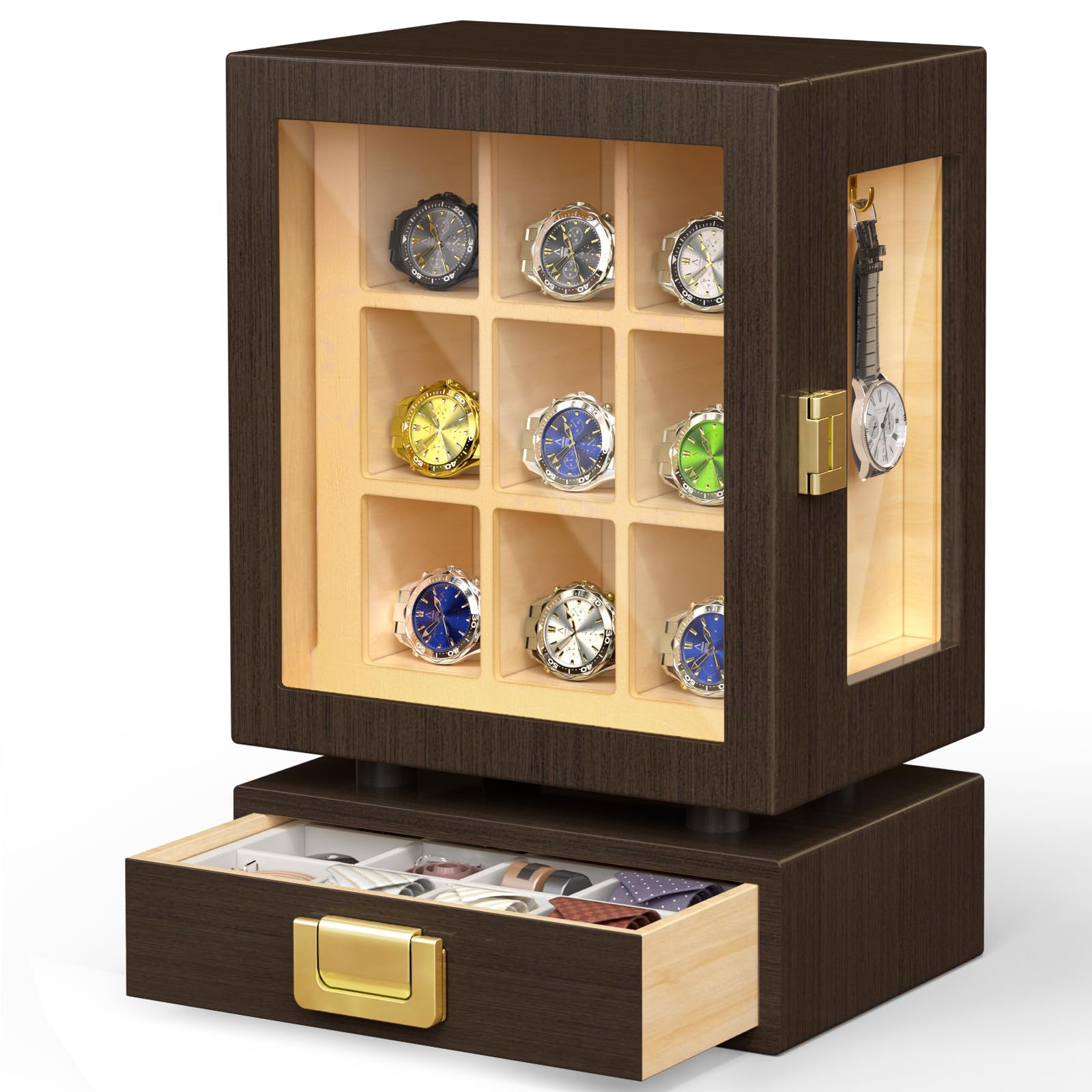 Watch Es - Scatola Porta Orologi in Legno Rettangolare