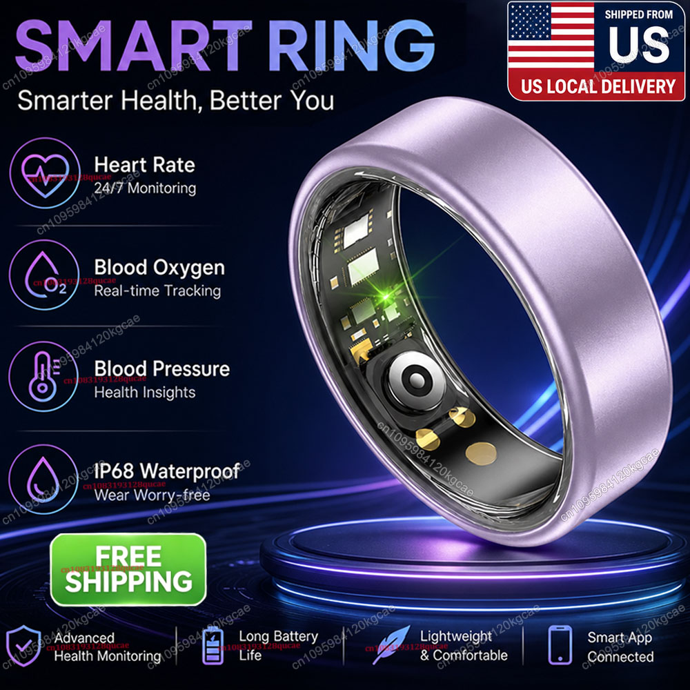 Smartwatch Sports Watches For Men - Anello Intelligente con Monitoraggio Frequenza Cardiaca,
